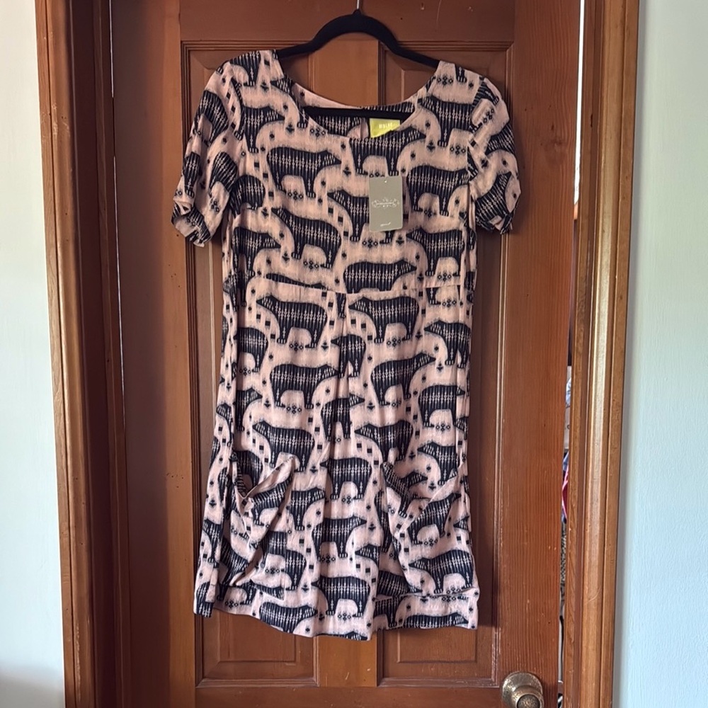 NWT Maeve/Anthropology Polar Bear Motif Dress with Pockets